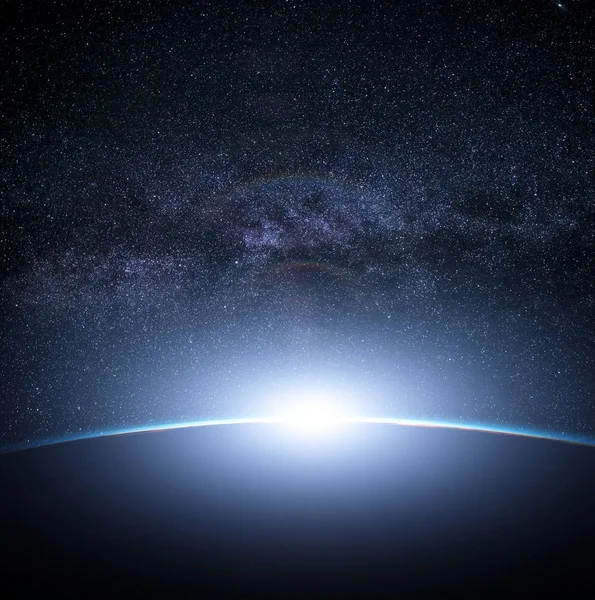 Nouvel horizon, vue depuis l'orbite spatiale. Notre monde. environnement spatial — Photo