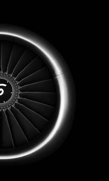 Aereo del motore. primo piano del turbojet di aeromobili — Foto Stock
