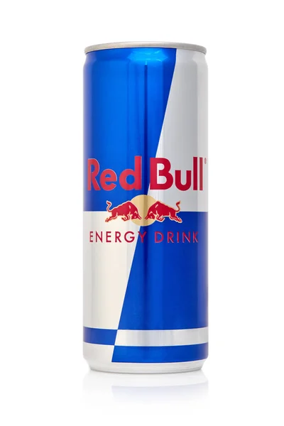 Lata de alumínio de Red Bull Energia bebida Sugarfree . — Fotografia de Stock