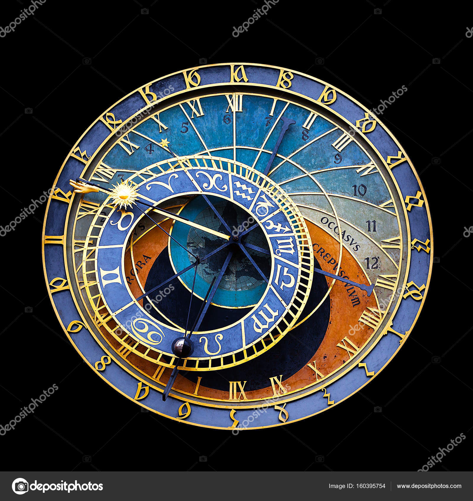 Antiguo reloj astronómico aislado en Reloj astronómico de