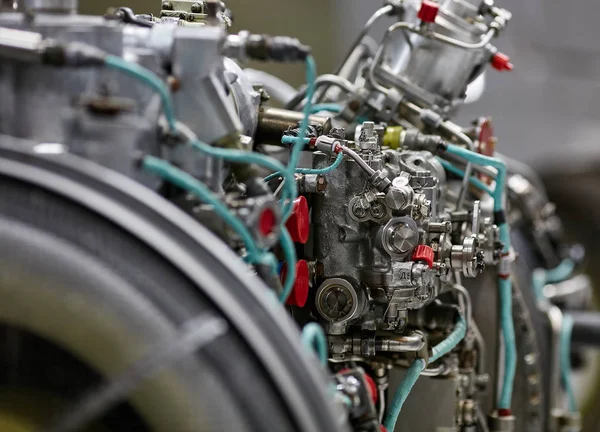 Jet engine. airplane engine side view close up — Stock Photo, Image