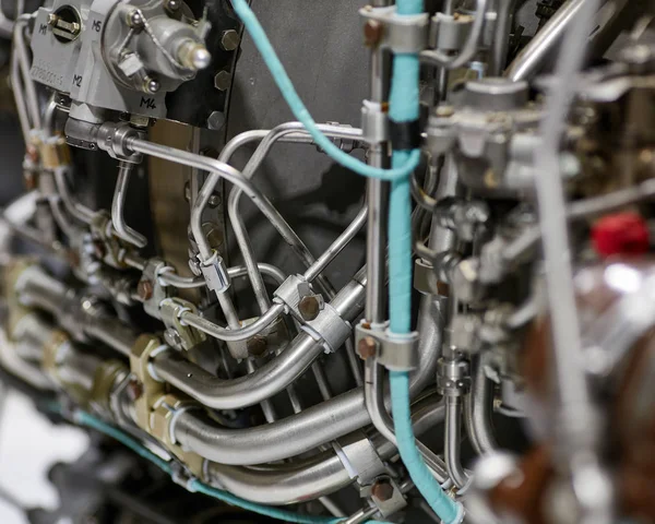 Реактивный двигатель. вид сбоку от двигателя самолета — стоковое фото