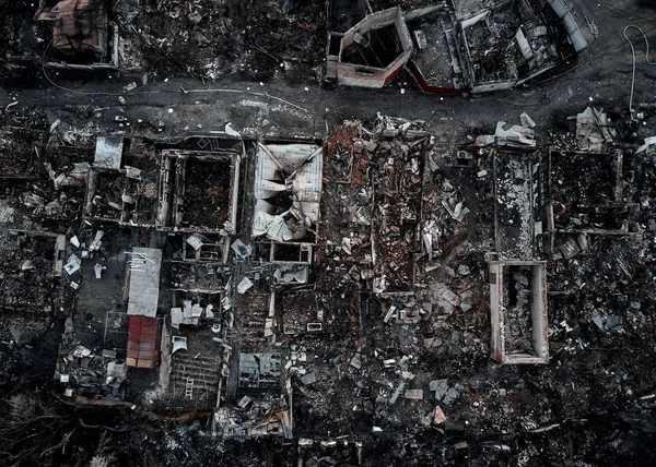 Gamla hem efter brand och brände allt i området. — Stockfoto