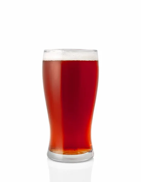 Glas Bier Geïsoleerd Witte Achtergrond — Stockfoto