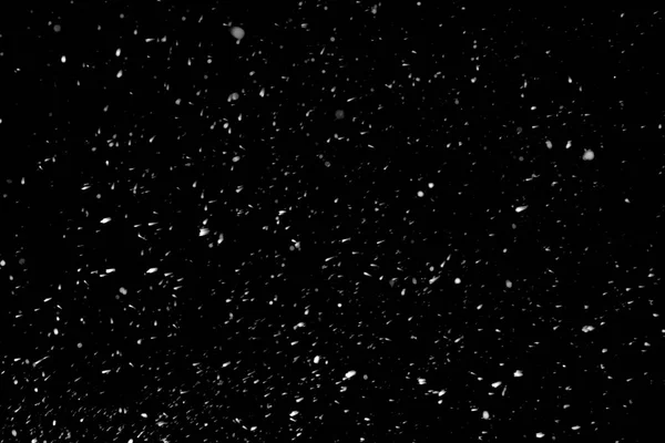 Snowfall on black background - design element