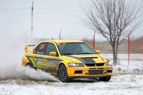 Winter Rally. Mitsubishi Eva — Stock Photo, Image