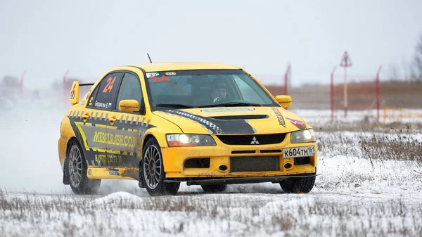 Winter Rally. Mitsubishi Eva — Stock Photo, Image