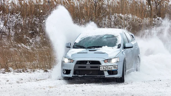 Rali de Inverno. Subaru Impreza wrx . — Fotografia de Stock