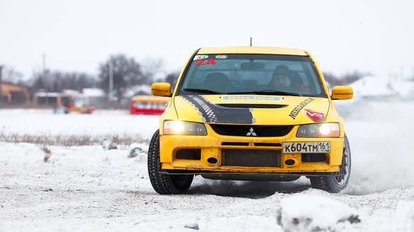 Winter Rally. Mitsubishi Eva — Stock Photo, Image
