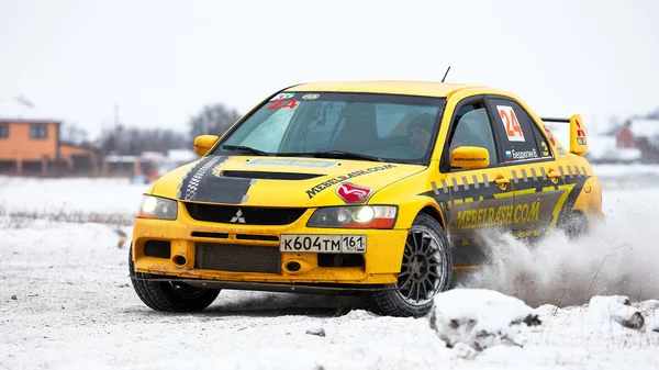 Winter Rally. Mitsubishi Eva — Stock Photo, Image