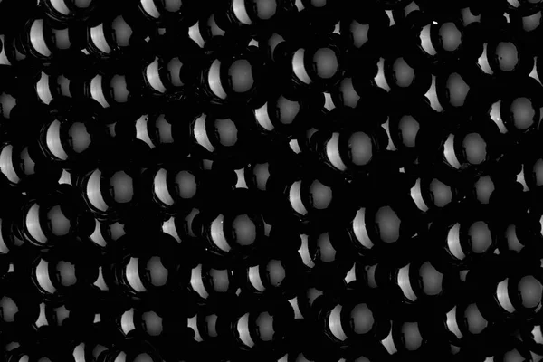 Caviar preto. Foto macro. Esferas negras. resumo contexto — Fotografia de Stock