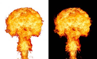 Explosion - fire mushroom. Mushroom cloud fireball from an explosion clipart
