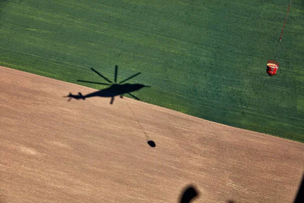 Helicopter Shadow Transport Helicopter Flight Overflow Device Tons Codification Nato — Stock Photo, Image