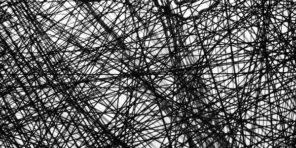 Black thread. Abstract black lines. — ストック写真