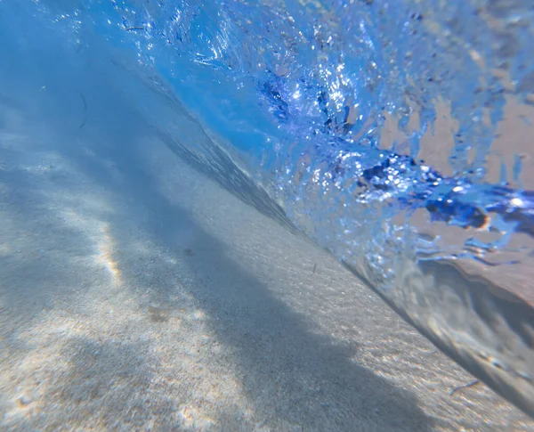 Mundo Submarino Océano Tropical Transparente Superficie Agua Mar Todavía Calma — Foto de Stock