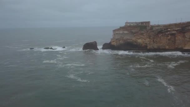 Lieu Emblématique Côte Atlantique Mecque Surf Grande Vague Vue Phare — Video