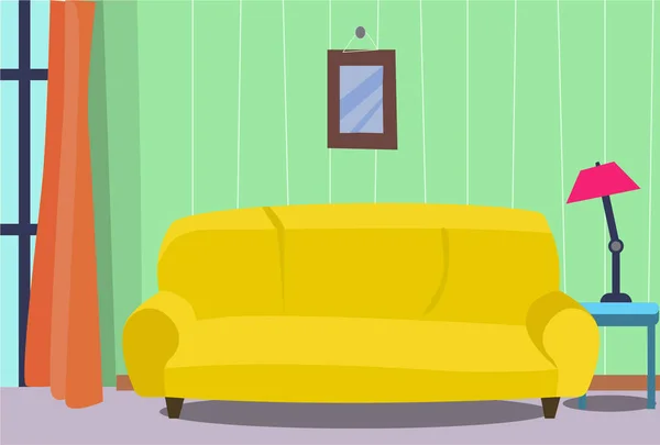 Sala de estar interior. Fondo para la animación — Vector de stock