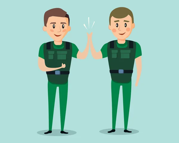 Two Guys security guards Best Friends — Stock Vector