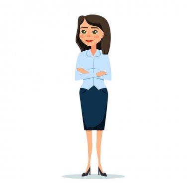 Zarif office giysili genç kadın. Gülümseme