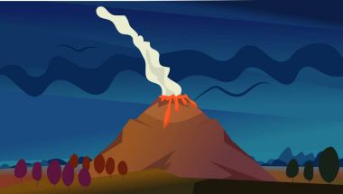 Volkan resimde arka plan