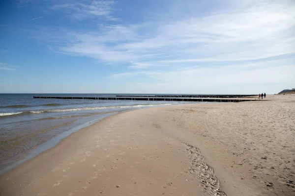 Praia Zempin Ilha Usedom Alemanha Dia Ensolarado — Fotografia de Stock