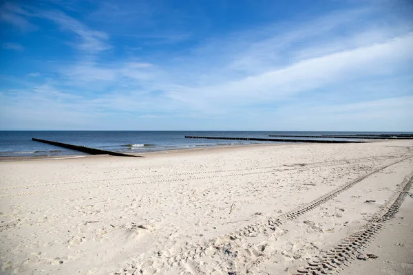 Praia Zempin Ilha Usedom Alemanha Dia Ensolarado — Fotografia de Stock