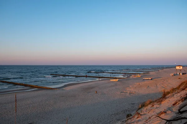 A praia de Zempin na ilha de Usedom no Mar Báltico em — Fotografia de Stock