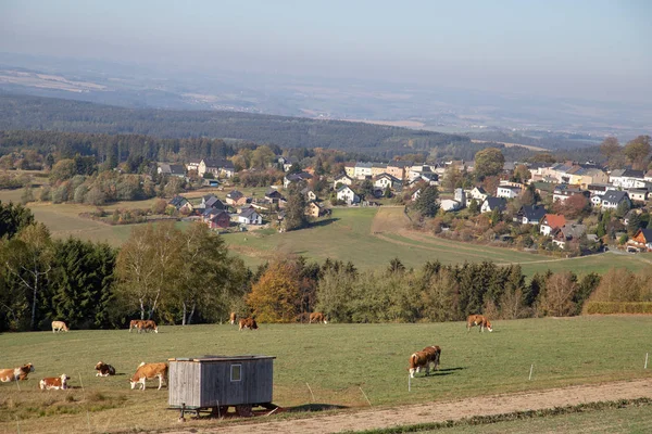 View of the town of Schoeneck in the Vogtland. — Stock Photo, Image