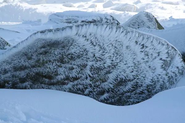 Snowy Icy Stone Winter — Stock Photo, Image