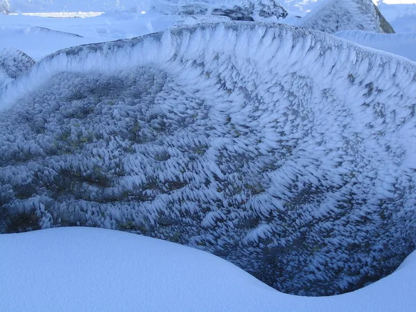 Snowy Icy Stone Winter — Stock Photo, Image