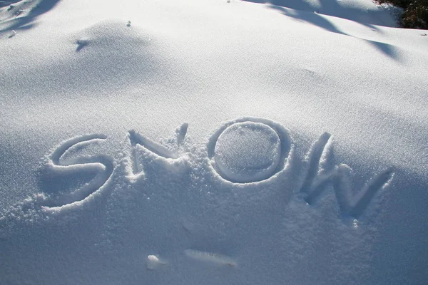 Напис Snow Снігу — стокове фото