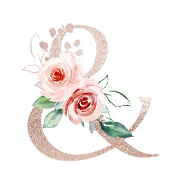 ampersand symbol, art painting on white background