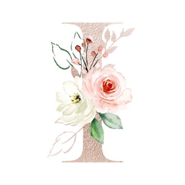 art painting on white background, i letter with stylish design