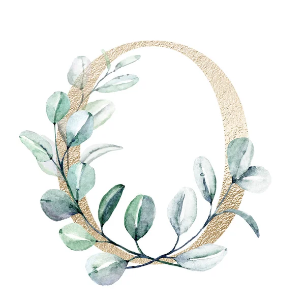 Number Hand Drawn Watercolor Floral Art Painting Design — 스톡 사진