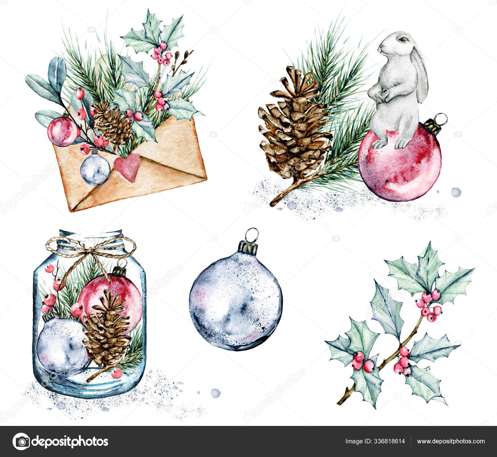 Watercolor Christmas Pictures 