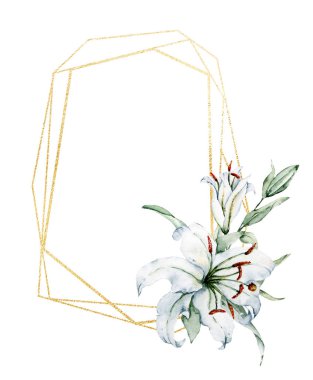 güzel çiçekli zambaklar, suluboya resim