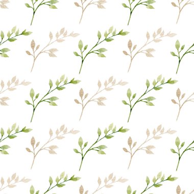 Saplı pürüzsüz desen, suluboya resim