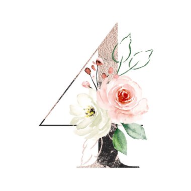 beautiful art painting design with number 4 on white background 