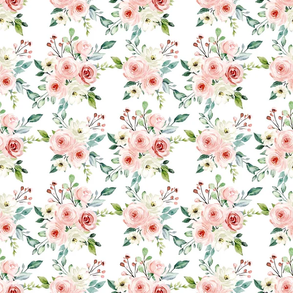 Kusursuz bir arka plan, suluboya çiçekli çiçek deseni. Kumaş duvar kağıdı desenini tekrarla