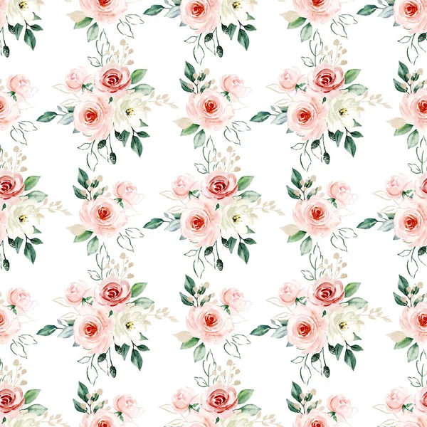Kusursuz bir arka plan, suluboya çiçekli çiçek deseni. Kumaş duvar kağıdı desenini tekrarla