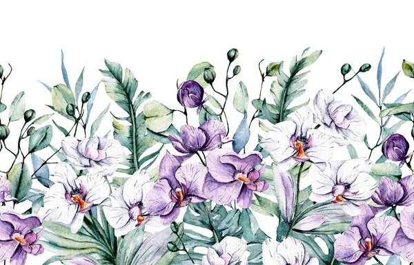 Beautiful Floral Composition Watercolor Painted Flowers — Stock Photo, Image