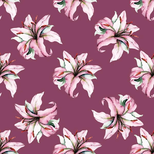 güzel çiçekli zambaklar, suluboya resim