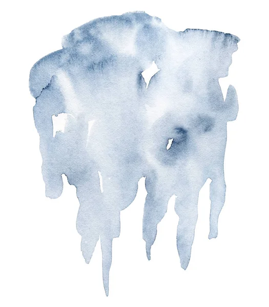 Акварельні Бризки Плями Синій Абстрактний Фон Ізольовані Білому Тлі Текстура — стокове фото