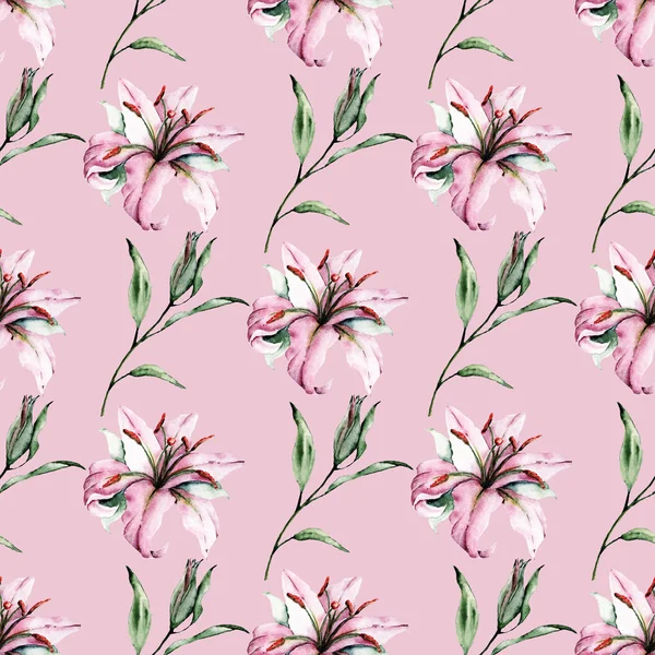 güzel çiçekli zambaklar, suluboya resim