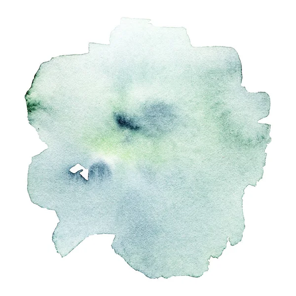 Aquarelle Éclaboussure Taches Fond Abstrait Vert Isolé Sur Fond Blanc — Photo