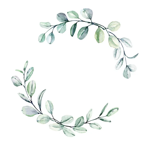 Hand Drawing Wreath Watercolor Flowers Floral Art Design — 스톡 사진