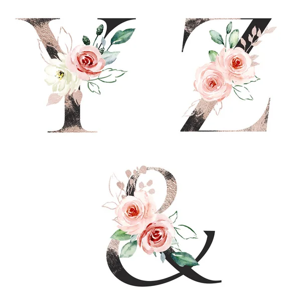 Krásné Dopisy Květinami Listy Akvarel — Stock fotografie