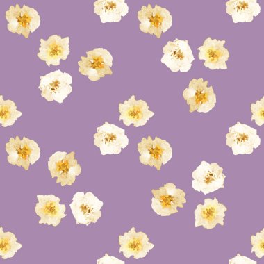 Çiçek konsepti, suluboya resimli kusursuz desen, arka planı tekrarla