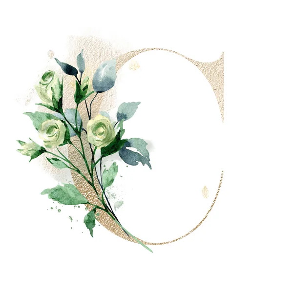Gyönyörű Viráglevél Akvarell Virágok Levelek — Stock Fotó