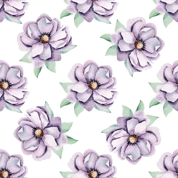 Nahtloser Hintergrund Florales Muster Mit Aquarellblumen Textur Der Stofftapete Wiederholen — Stockfoto
